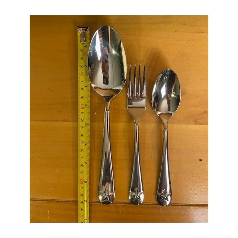 Oneida Tindra Stainless Steel Flatware 5 Piece Set Star Pattern ZZ-14 Silver